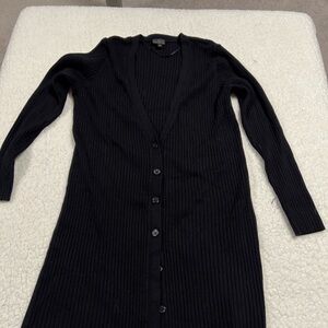 worthington black button front cardigan xl